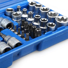 Coffret Torx & E-Torx 34 pièces – T10 à T60 / E4 à E20