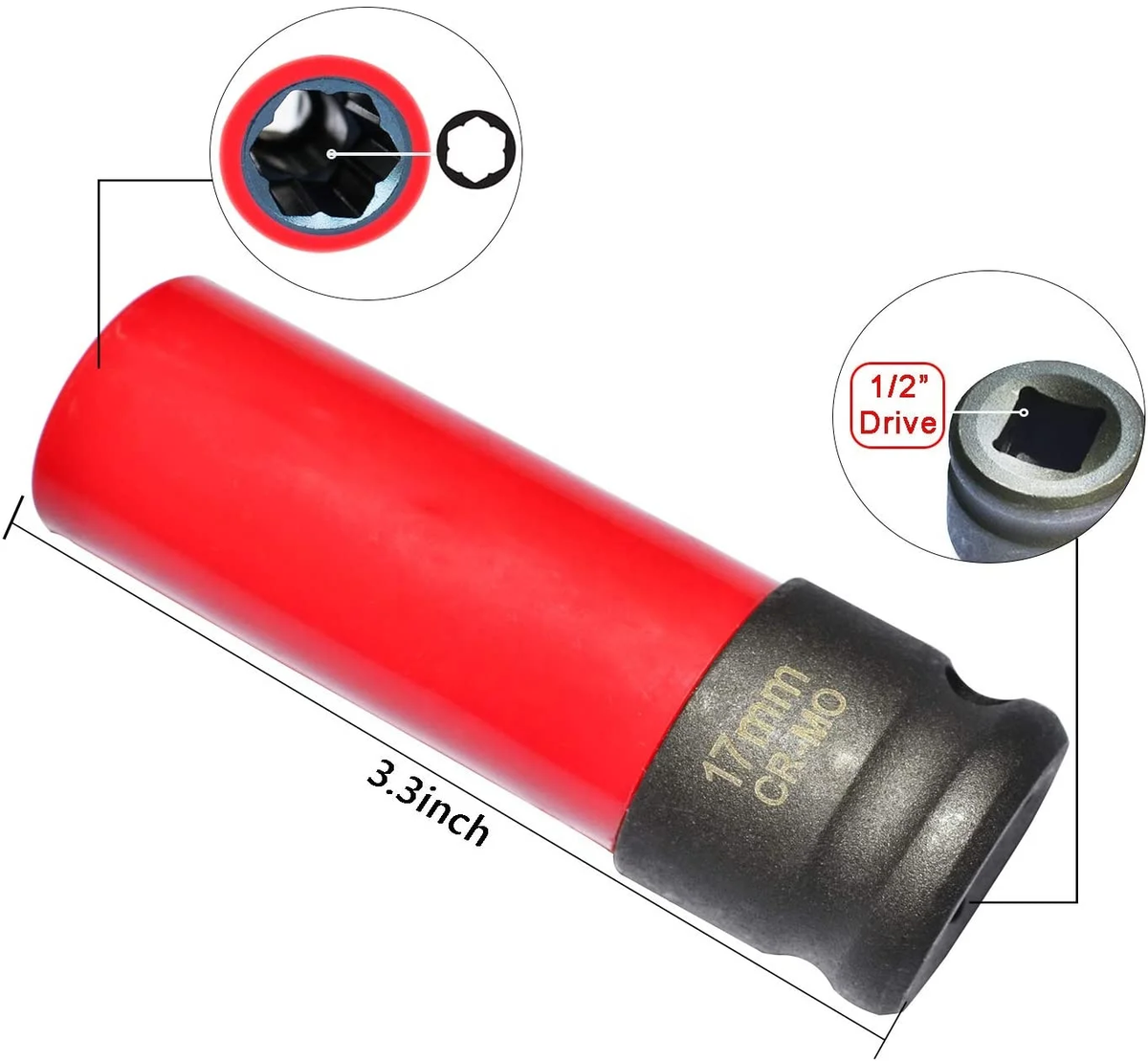 Mercedes-Benz 17 mm – 1/2" Anti-Theft Bolt Socket