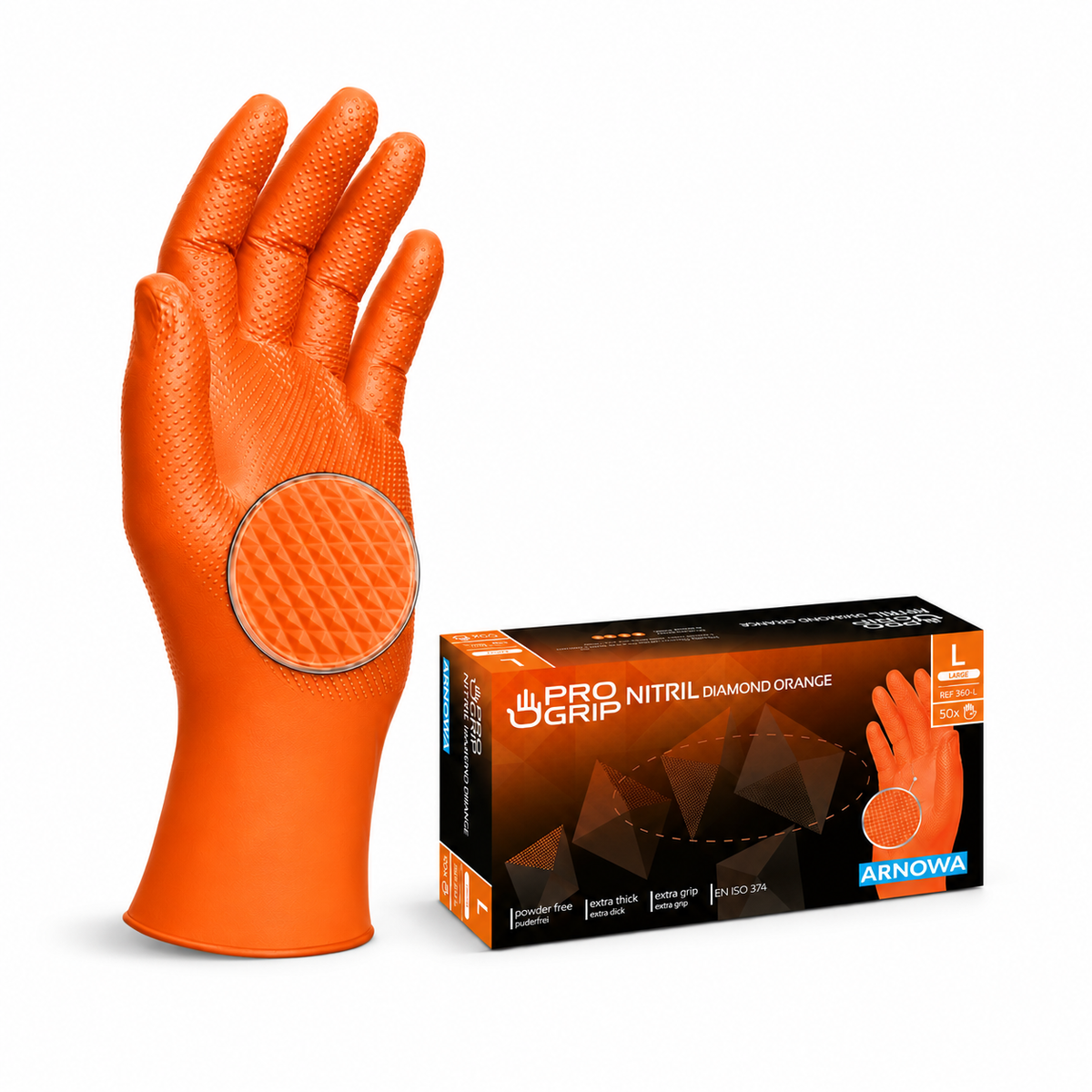 Gants nitrile diamantés PRO GRIP – boîte de 50