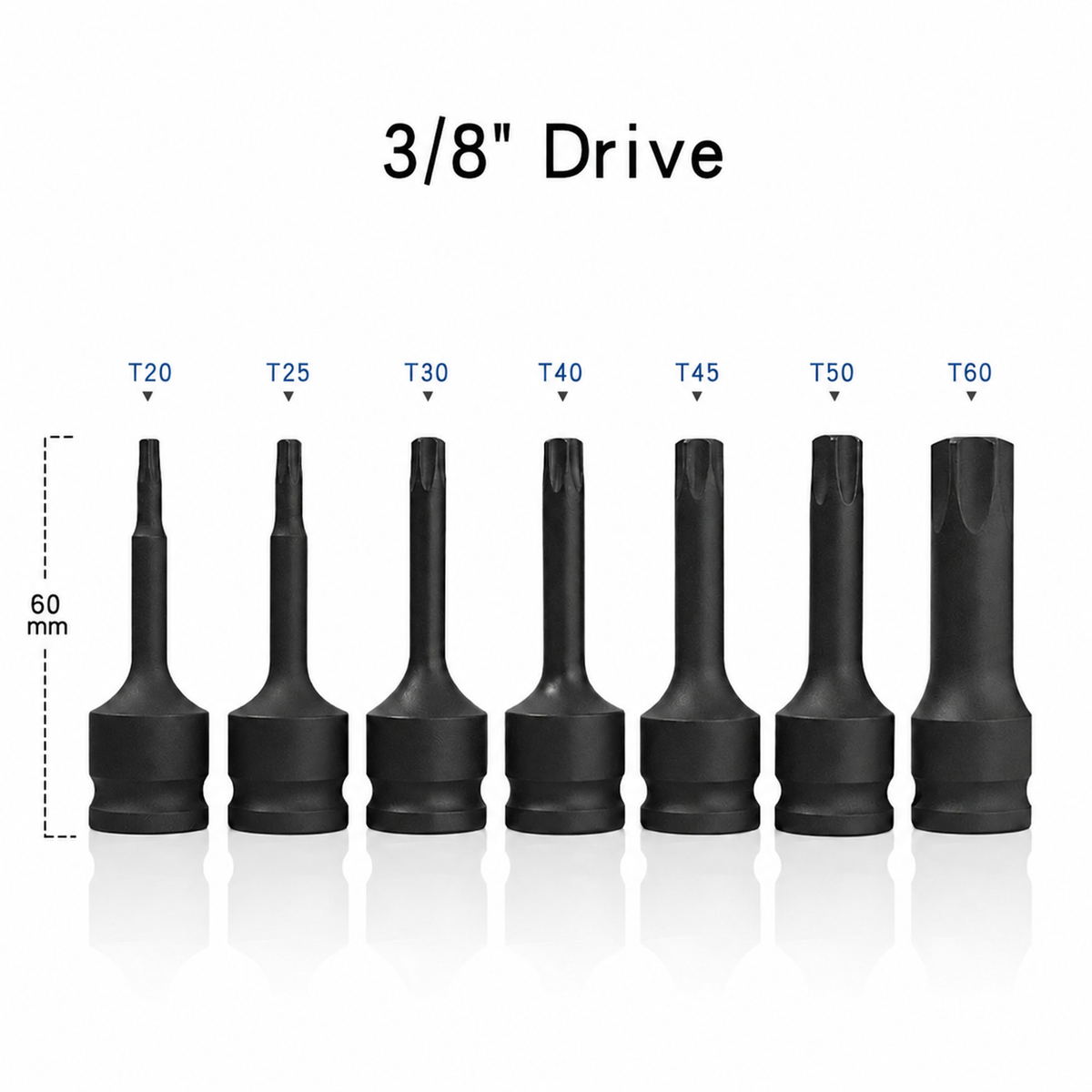 3/8" Drive Torx Impact Bit Set – 7 Pieces