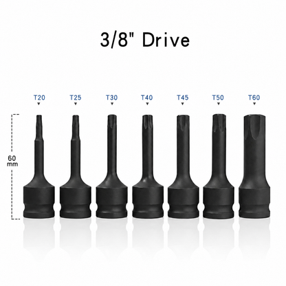 3/8" Drive Torx Impact Bit Set – 7 Pieces