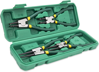 Coffret de 4 pinces à circlips droites et coudées
