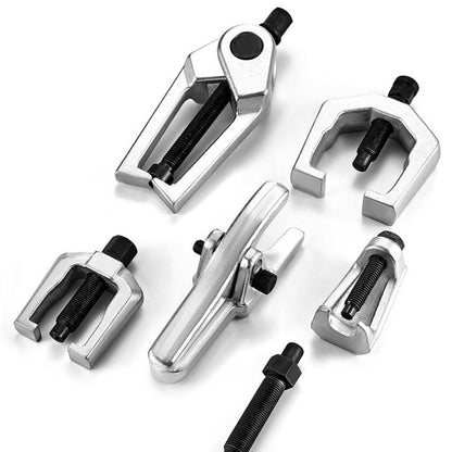 Ensemble des 5 outils arrache-rotule professionnels présentés hors du coffret
