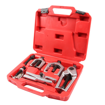 Coffret arrache-rotule professionnel 5 pièces présenté ouvert en vue inclinée
