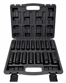 Coffret de 16 douilles à choc longues 1/2 MECASY