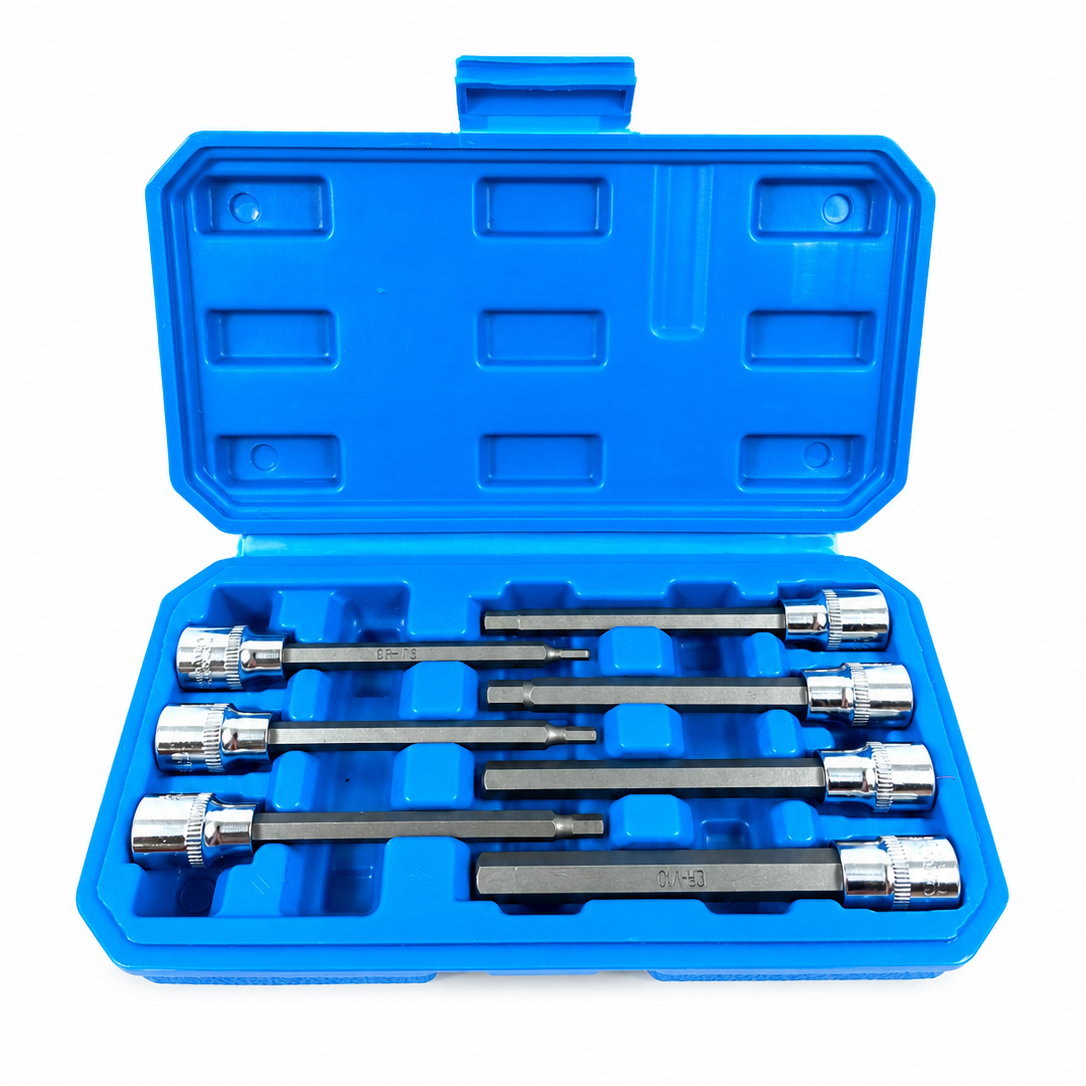 Jeu de douilles Hex longues à embout sphérique 3/8" – 7 pièces
