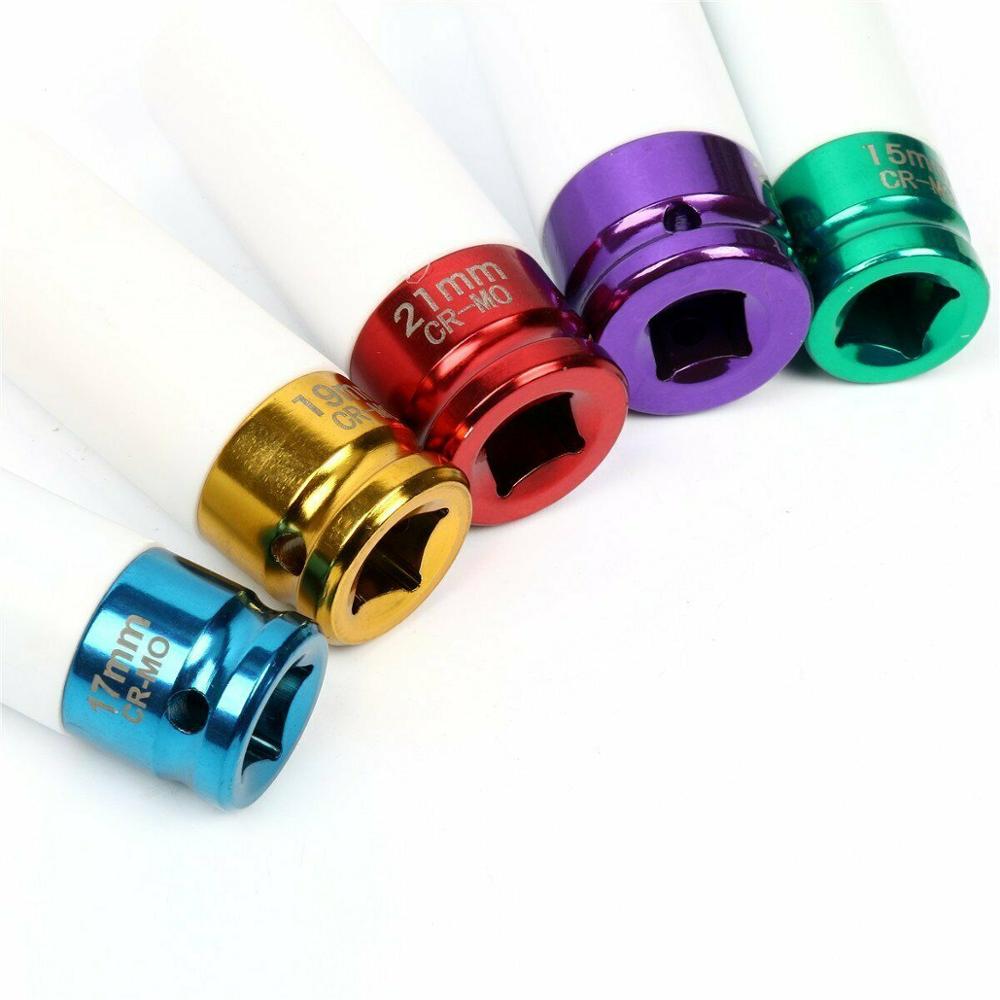 Coffret de douilles à choc 15 17 19 21 22 mm pour roues automobiles