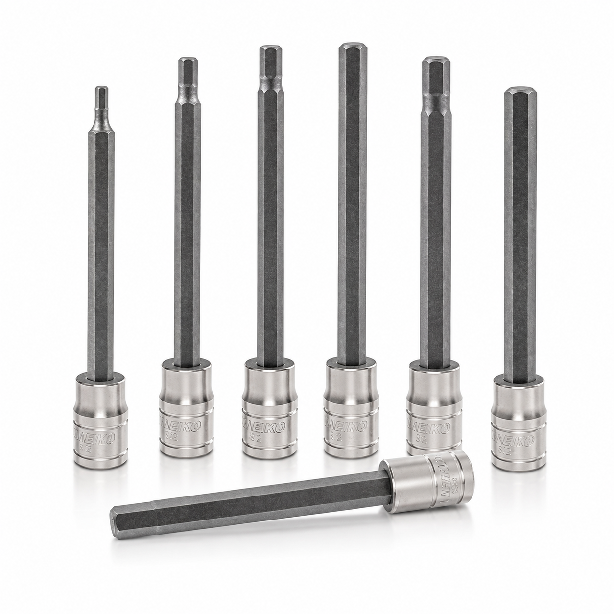 Jeu de douilles Hex longues à embout sphérique 3/8" – 7 pièces