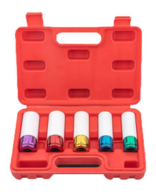 Jeu de douilles à chocs pour jantes aluminium 1-2 pouce 5 pièces MECASY