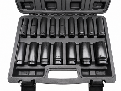 Coffret de douilles à choc longues 1/2" – 16 pièces