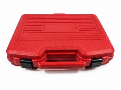 Coffret rouge fermé du kit d’extracteur de silent bloc et roulement de roue 28 pièces