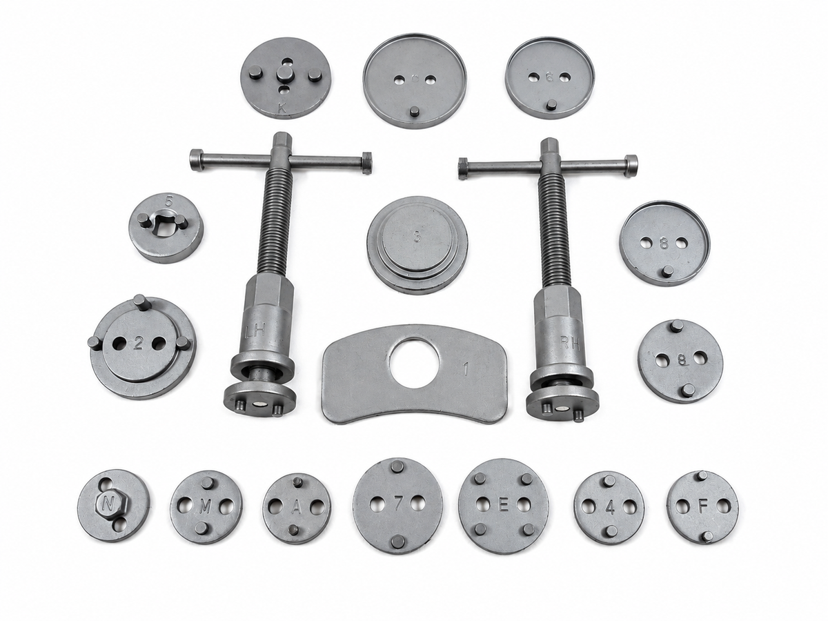 Adaptateurs et outils du coffret repousse-piston d’étrier de frein universel 18 pièces