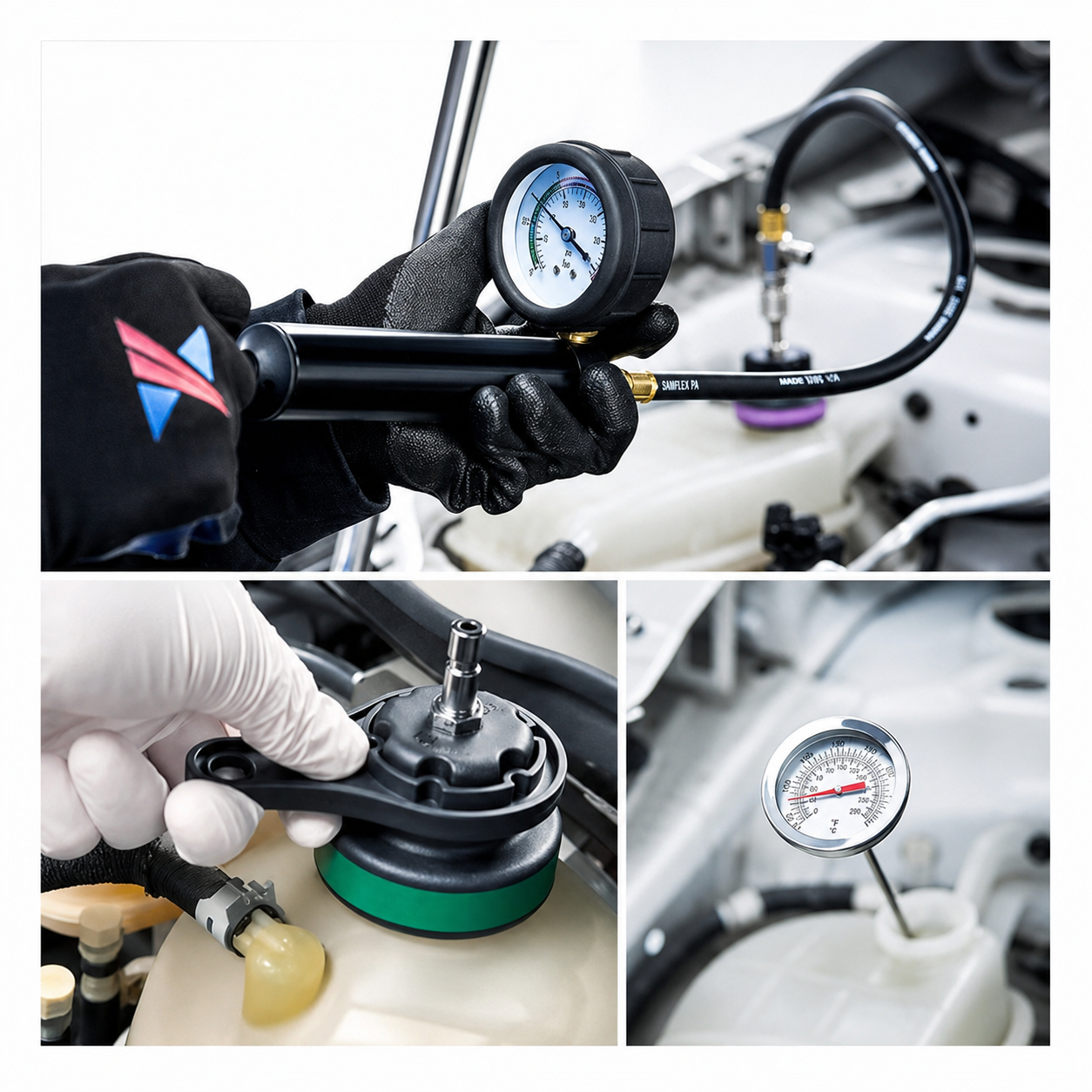 Testeur de pression pour circuit refroidissement 28 pièces