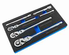 Coffret de cliquets à tête articulée et rallonges – 6 pièces