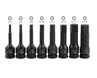 Coffret d'embouts Hex à choc 1/2" – 8 pièces